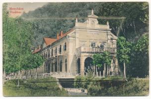 Menyháza, Moneasa; fürdőház. Leporellolap 10 képpel, belül vasútállomás. Fái Károly kiadása / spa. leporellocard with railway station