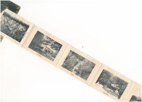 Menyháza, Moneasa; fürdőház. Leporellolap 10 képpel, belül vasútállomás. Fái Károly kiadása / spa. l...