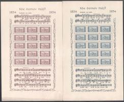 Csehszlovákia 1934 100 éves a cseh nemzeti Himnusz teljes ív sor kottával Mi 330-331 eredeti tokban! (Mi EUR 770.-++) (falc, sarok törés, folt, a tok elszíneződött / hinged, folded corner)