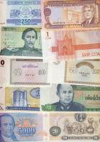 Kis bankjegy tétel, egész világ, 28db, pár duplával T:I