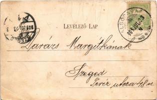 1905 Gyón (Dabas), Fő utca, utcaképek, üzlet. Rosenfeld Vilmos kiadása (fl)