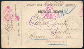 1917 Hadifogoly levelezőlap Krasznojarszk - Herény