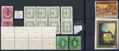 Nyomási eltérések 41 bélyegen és 1 füzetben + 2 vágott bélyeg, 3 stecklapon