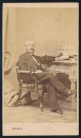 cca 1863 Argenti Döme (1809-1893) orvos, szakíró, keményhátú fotó Barabás Miklós pesti műterméből, 10,5×6,5 cm