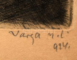 Varga Nándor Lajos (1895-1978): Jelenet, 1924. Rézkarc, papír, jelzett, foltos, kartonra kasírozva, ...