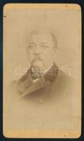 cca 1870 Férfiportré, keményhátú fotó Aberle fehértemplomi műterméből, 10,5×6,5 cm