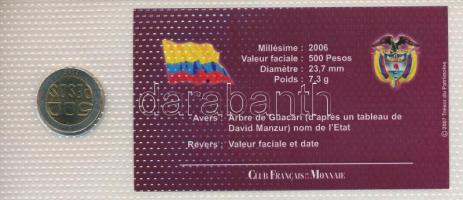 Kolumbia 2006. 500P bimetál "A világ bicolor pénzérméi" sorozat vákuum csomagolt forgalmi ...
