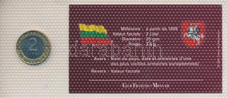 Litvánia 2002. 2L bimetál "A világ bicolor pénzérméi" sorozat vákuum csomagolt forgalmi ér...