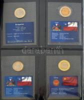 Vegyes 44db-os "A világ bimetál érméi" vákuum-csomagolt összeállítás, dekoratív dombornyom...
