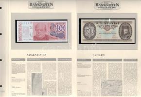 Vegyes 13db-os bankjegy tétel "A világ bankjegyei" sorozatból, német nyelvű tájékoztatóval...
