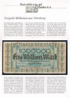 Német Birodalom / Weimari Köztársaság 1923. 1.000.000M "A bankjegyek érdekességei" sorozatból, német nyelvű leírással T:F, szép papír German Empire / Weimar Republic 1923. 1.000.000 Mark from the "Kuriositaten auf Banknoten" series with German description C:F, fine paper Krause N#223959