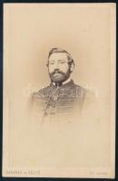 cca 1862 Margó Tivadar (1816-1896) orvos, keményhátú fotó Barabás és Fájth pesti műterméből, hátoldalon a műterem képével, 10,5×6,5 cm