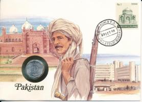Pakisztán 1974. 10p "FAO" érmés borítékban, bélyeggel és bélyegzéssel, német nyelvű ismertetővel T:UNC Pakistan 1974 10 Paisa "FAO" in coin envelope, with stamp and cancellation, with German description C:UNC