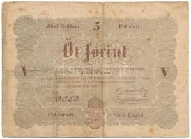 1848. 5Ft barna nyomat "CF:o. 10253" "Kossuth bankó" T:VG Adamo G109A