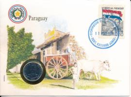 Paraguay 1986. 50G Ni felbélyegzett borítékban, ENSZ bélyegzéssel, német nyelvű leírással T:UNC Paraguay 1986. 50 Guaranies Ni in envelope with United Nations stamp and cancellation, with German description C:UNC