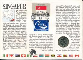 Szingapúr 1984. 20c felbélyegzett borítékban, ENSZ bélyegzéssel, német nyelvű leírással T:UNC Singap...