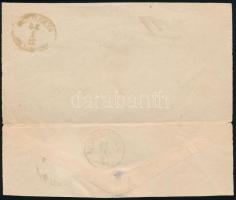 1872 Könyvnyomású 5kr díjjegyes ajánlott boríték Réznyomat 10kr díjkiegészítéssel "DEBRECZEN / ...