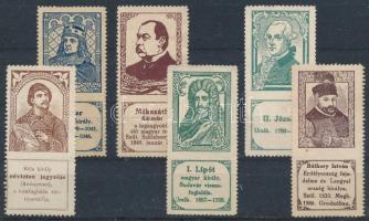 1907 Magyar Arcképbélyegek 6 db klf levélzáró