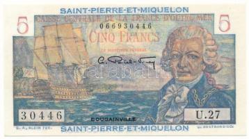 Saint Pierre és Miquelon DN (1950-1960) 5Fr T:UNC Saint Pierre and Miquelon ND (1950-1960) 5 Francs C:UNC Krause P#22