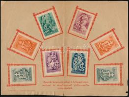 1942 Honvédkarácsony sor, 8 db klf segélybélyeg eredeti emléklapon