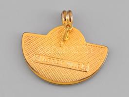 Frey Wille Halfmoon medál - Hommage á Gustav Klimt. Aranyozott, zománcozott fém, jelzett, Gustav Kli...