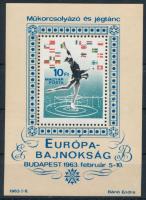 1963 Műkorcsolyázó és jégtánc EB blokk nyílhegy lemezhibával