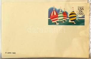 USA kb 75 db díjjegyes küldemény, levél berakóban