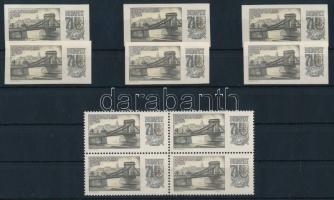 1969 Budapest '71 I. 6 db vágott bélyeg + fogazott négyestömb