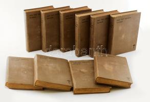 Gróf Vay Sándor Munkái. I-X. kötet. [Teljes]. Gergely Imre, Hegedűs László, Heyer Artur, Neogrády Antal és Udvardy László rajzaival. Bp., [1909?], Országos Monográfia Társaság (Légrády-ny.) Egészoldalas műmellékletekkel gazdagon illusztrálva. Kiadói egészvászon-kötés, változó, belül többségében jó állapotban.