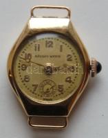 cca 1920 Kis női aranyóra Kövesd Viktor IX. Üllői úti órástól. Számozott Au 18K (ép állapotban, de nem jár) / Golden female watch (intact but does not work) 8 g
