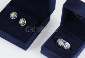 Frey Wille Hommage á Alphonse Mucha 4 darabos ékszer szett: Cabochon fülbevaló, Miss gyűrű, Miss kar...