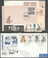 Kis zene motívum összeállítás, benne bélyegek, futott légi levél stb.