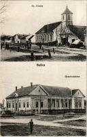 1915 Béska, Beska; Ev. Kirche, Gemeindehaus. Verlag Grünberger / evangélikus templom, kultúrház / Lutheran church, community centre (EK)