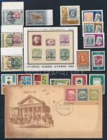 Bélyeg a bélyegen motívum tétel, benne bélyegek, borítékok, 4 stecklapon