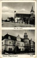 1944 Diószeg, Magyardiószeg, Sládkovicovo; Római katolikus templom, kastély. Karsay János kiadása / Catholic church, castle (vágott / cut)