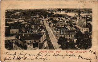 1902 Eszék, Esseg, Osijek; dolnji grad / Unterstadt. Verlag Eugen Selzer / general view (r)