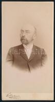 1898 Thirring Lajos (1850-1919) kúriai bíró, keményhátú fotó Koller tanár utódai műterméből, 16,5×8,5 cm