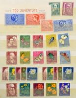 Svájc 1915-1990 Pro Patria, Pro Juventute + normál kiadások, kb 500 db bélyeg sok sorral és többlet ...