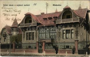 1907 Miskolc, Nyári lakok a népkert mellett, villa, nyaraló (fa)