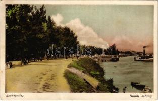Szentendre, Szent-Endre; Dunai sétány, gőzhajó. Husvik kiadása (EK)