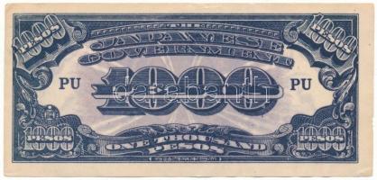 Fülöp-szigetek / Japán megszállás 1945. 1000P T:XF,VF, hajtatlan de enyhén hullámos papír, sarokhajlással, pici szakadás Philippines / Japanese occupation 1945. 1000 Pesos C:XF,VF, unfolded but slightly wavy paper, folded corner, tiny tear Krause P#115