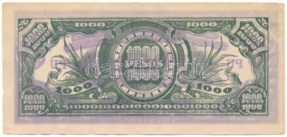 Fülöp-szigetek / Japán megszállás 1945. 1000P T:XF,VF, hajtatlan de enyhén hullámos papír, sarokhajl...