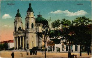 Cegléd, Árpád tér, könyvnyomda, papíráruház. Vasúti levelezőlapárusítás 4. sz. - 1916. (EK)