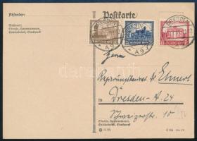 Deutsches Reich 1931 Mi 451-453 levelezőlapon, "DRESDEN", R! (Mi EUR min. 150.-)