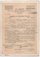 1929. "Az Anker Általános Biztosító-Részvény-Társaság Magyarországi igazgatósága" biztosít...