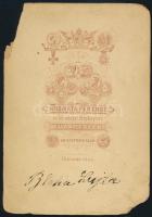 cca 1880 Blaha Lujza (1850-1926) színésznő portréja, kabinetfotó Kozmata Ferenc budapesti műterméből...