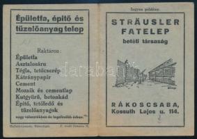 1939 Külvárosi vasút / HÉV menetrend reklámmal