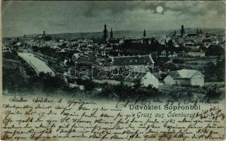 1901 Sopron, látkép ste holdfényben (EB)