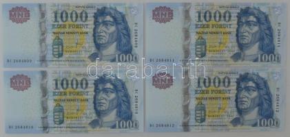 2009. 1000Ft (4x) sorszámkövetők "DC 2684809 - DC 2684812" T:UNC