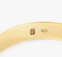 Arany (Au), gyűrű, 14k, jelzett, m: 61, nettó 2,4g